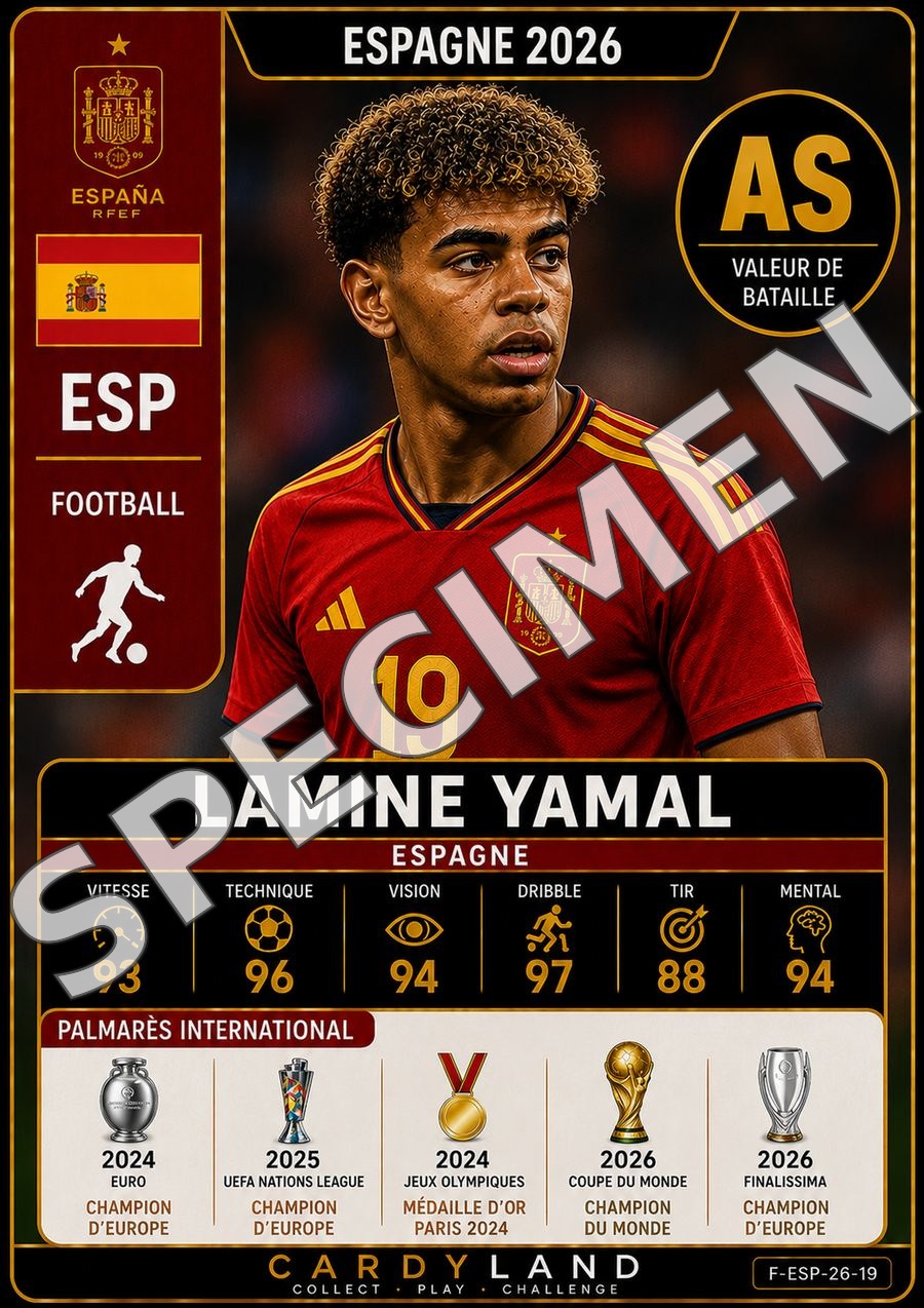 Carte Lamine Yamal — Espagne 2026