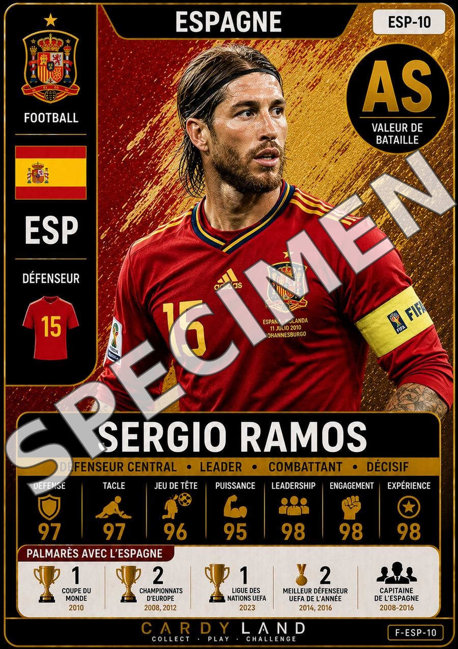 Carte Sergio Ramos — Espagne