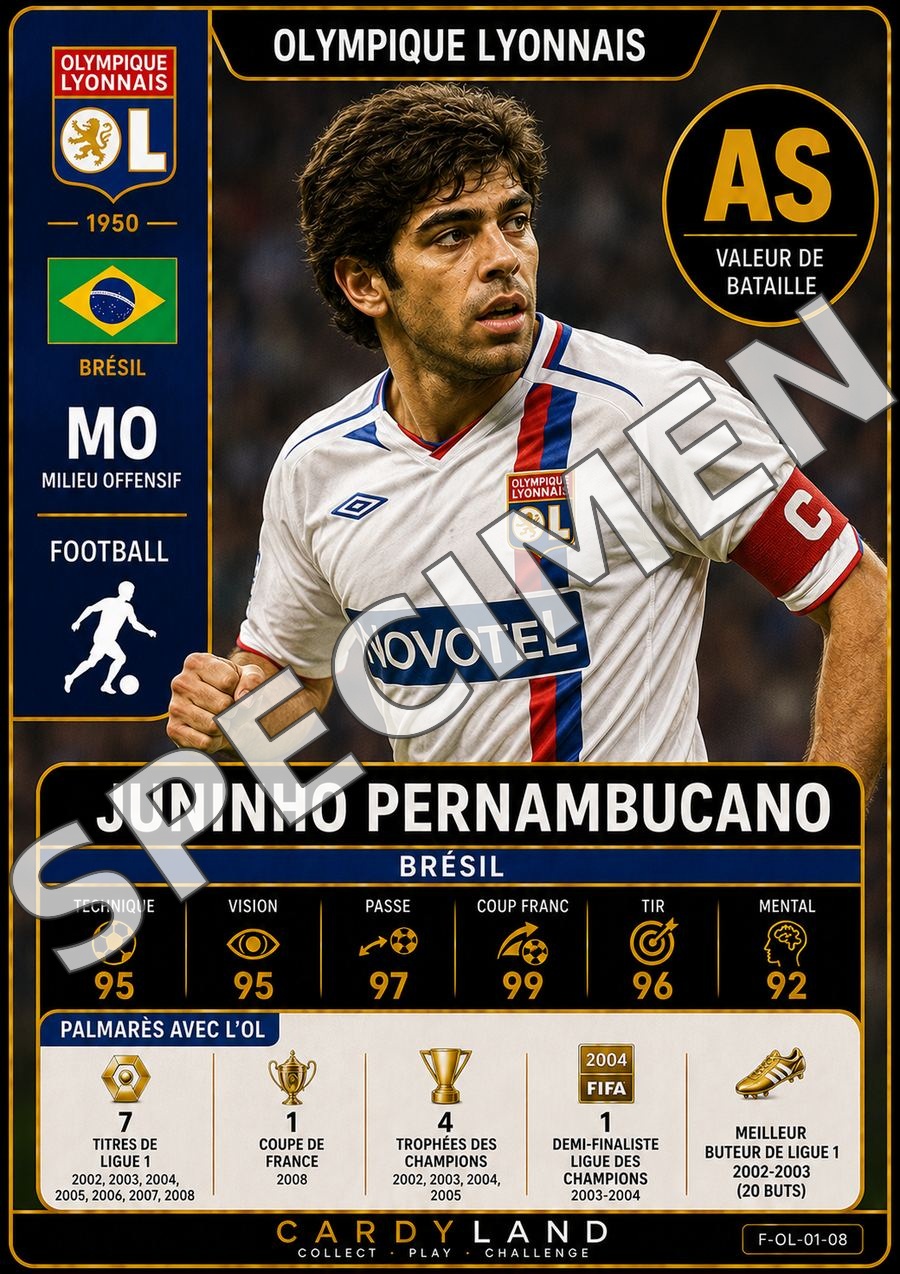 Carte Juninho Pernambucano — Olympique Lyonnais