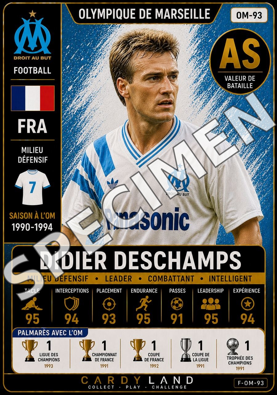 Carte Didier Deschamps — Olympique de Marseille