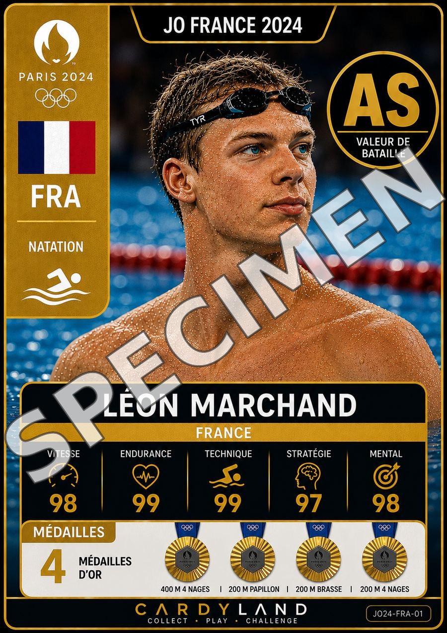 Carte Léon Marchand — JO Paris 2024