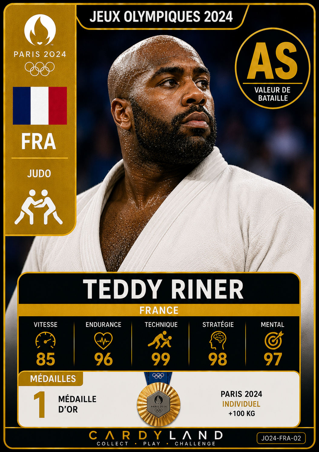 Carte Teddy Riner — JO Paris 2024