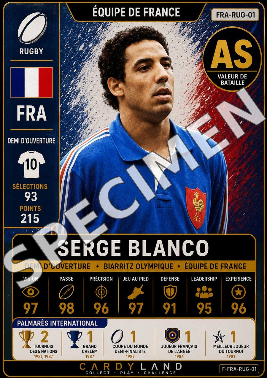 Carte Serge Blanco — Équipe de France Rugby
