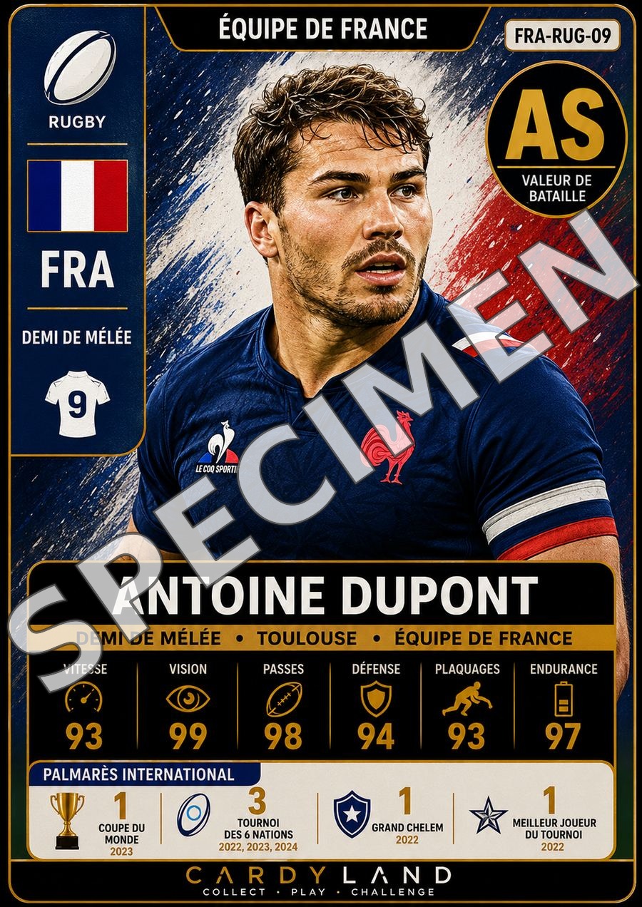 Carte Antoine Dupont — Équipe de France Rugby