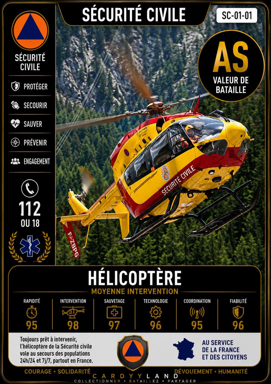 Carte Hélicoptère — collection Sécurité