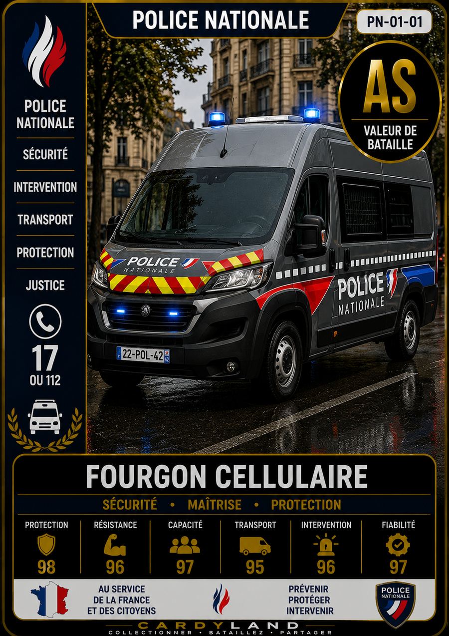 Carte Fourgon cellulaire — collection Sécurité
