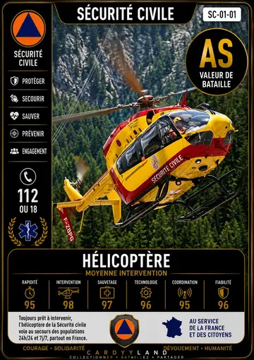 Aperçu Hélicoptère Sécurité civile